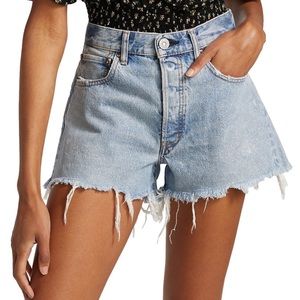Moussy Bonnie Cut -Off Denim high waisted shorts with silver hardware